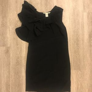DVF Ruffle Black Dress